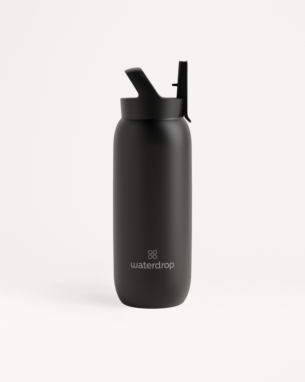 All-Purpose Thermo ? Straw Lid, a double-walled stainless steel bottle, features a large opening for ice cubes and an interchangeable straw lid.